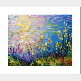 Irises by the pond Posters and Art